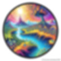 Vibrant Fractal Psychedelic Landscape Iron On Patch