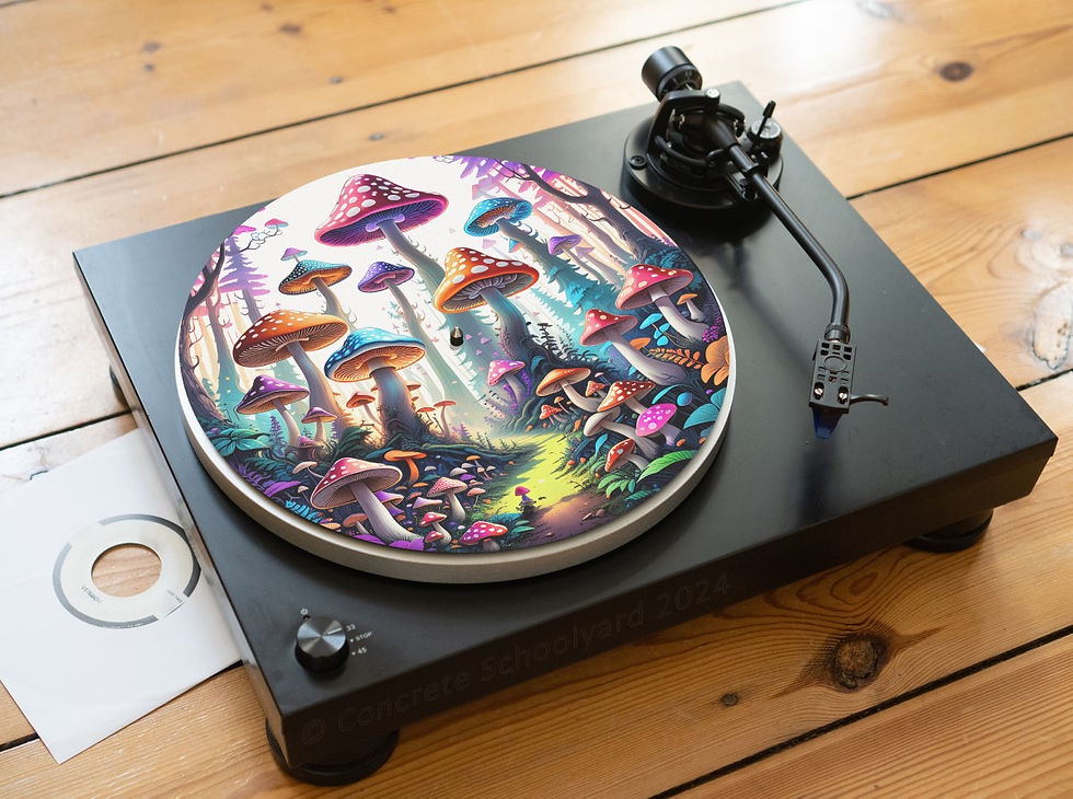 Beautiful Magic Mushroom Psychedelic Forest Felt Record Player Turntable Slipmat