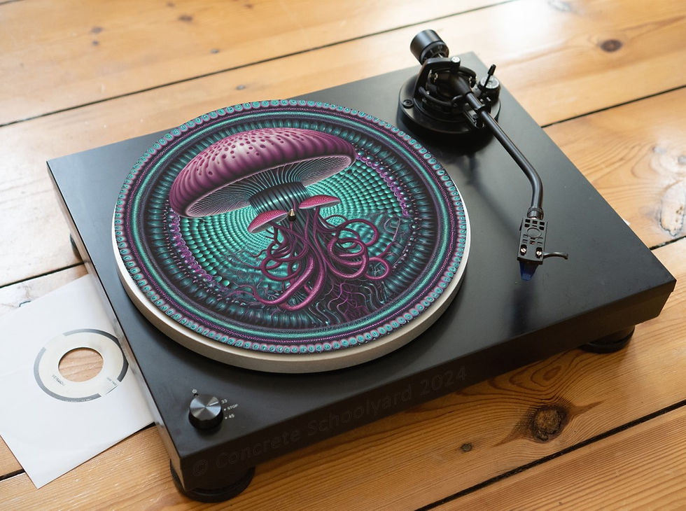 Thumbnail: Cyber Psychedelic Magic Mushroom Felt Record Player Turntable Slipmat