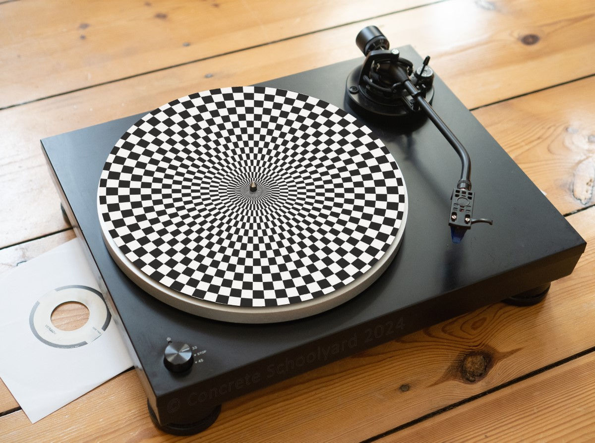 Optical Illusion Trippy Psychedelic Swirl Felt Record Player Turntable Slipmat