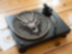 Gothic Dragon Head Bust Felt Record Player Turntable Slipmat