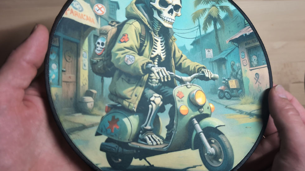 Mod Scooter Skeleton Iron On Patch