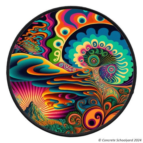 Miniaturbild: Psychedelic Magic Mushroom Landscape Iron On Patch