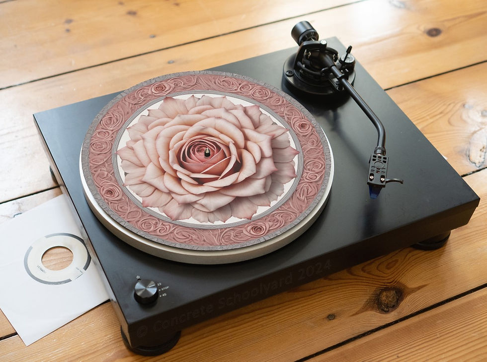 Thumbnail: Fractal Rose Flower Beautiful Hippy Felt Record Player Turntable Slipmat