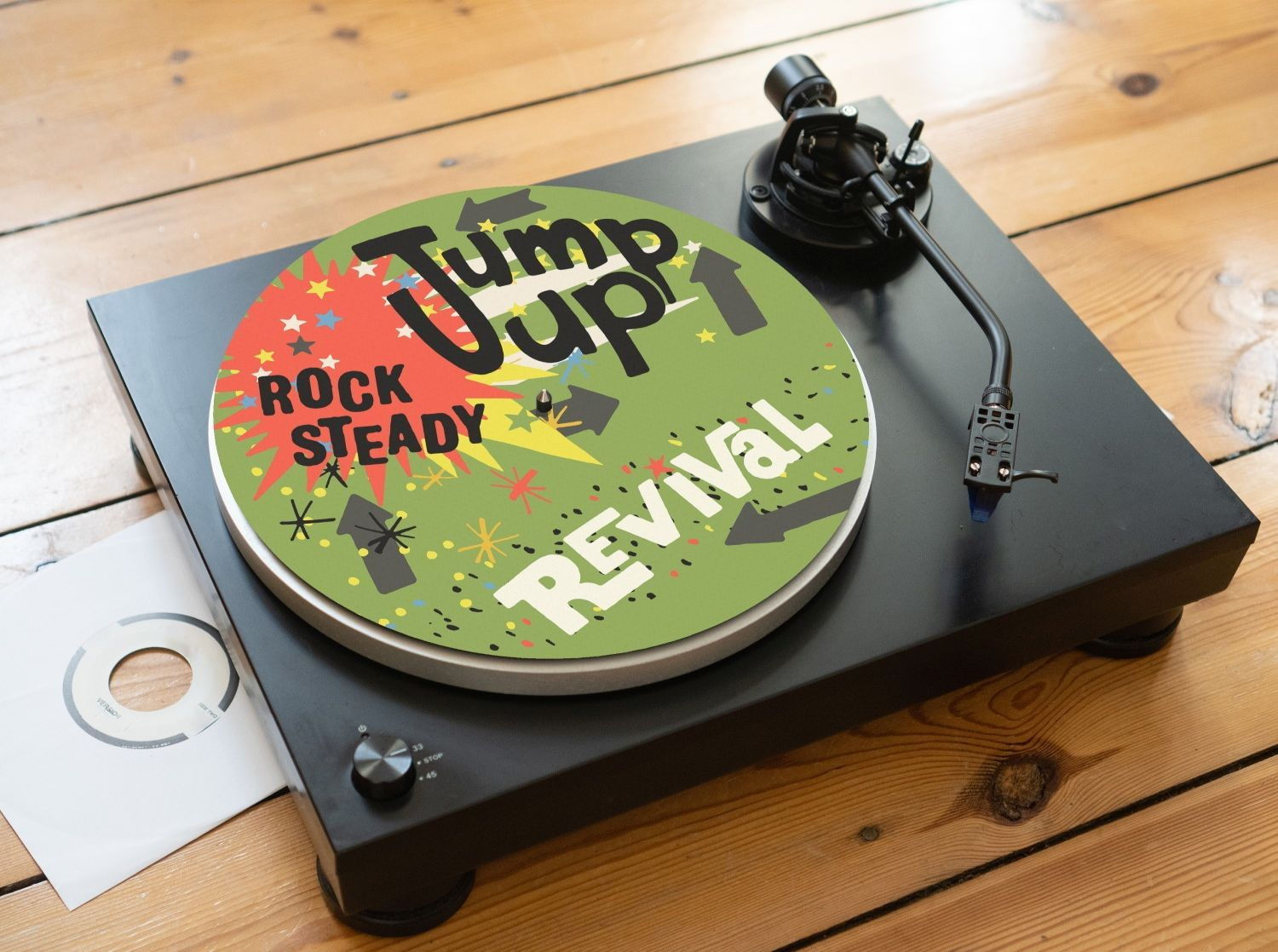 Jump Up! Rock Steady Revival Reggae Felt Record Player Turntable Slipmat