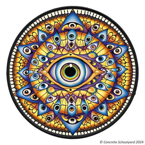 Thumbnail: Trippy Fractal Psychedelic Eye Iron On Patch