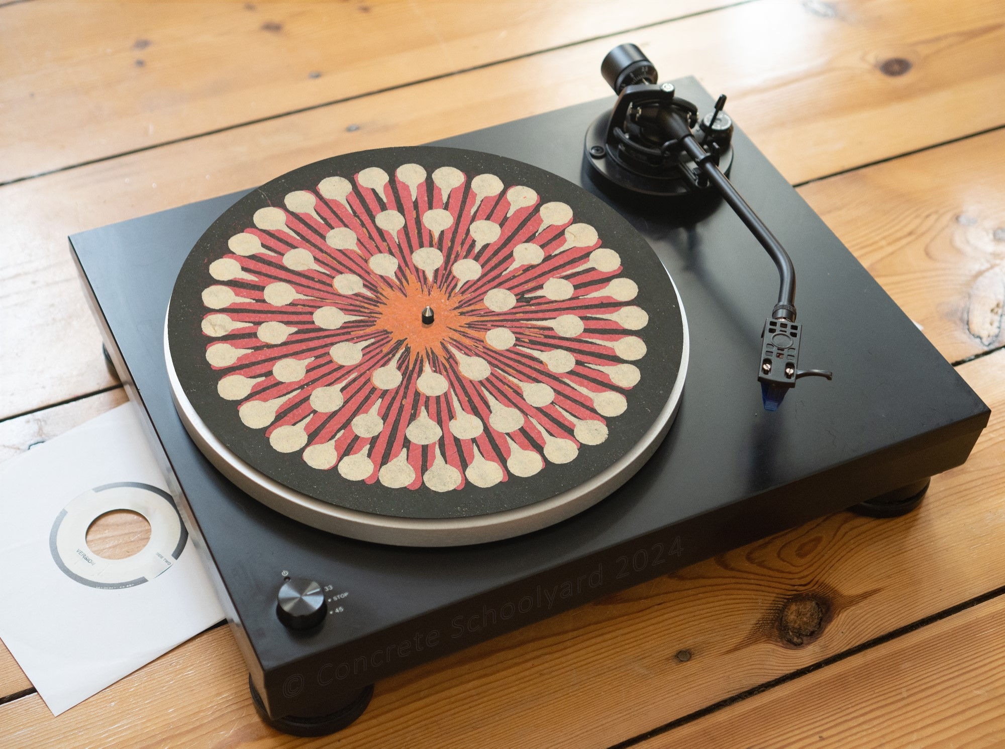 Hirayama Fireworks! Vintage Japanese Felt Record Player Turntable Slipmat