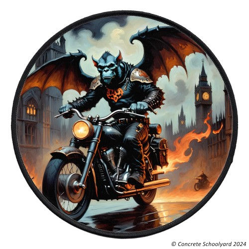 Thumbnail: Metal Gargoyle Biker Iron On Patch