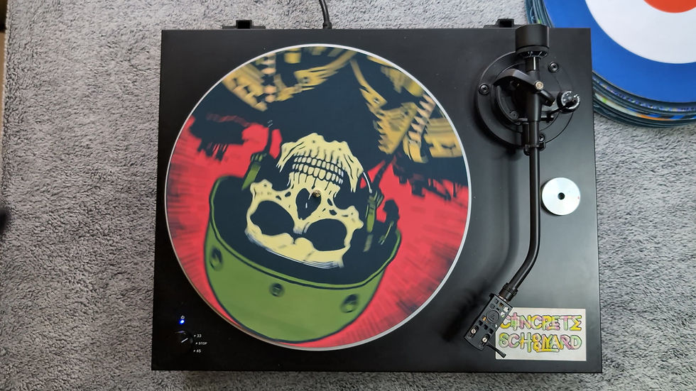 Skeleton Trooper Army Skull Felt Record Player Turntable Slipmat