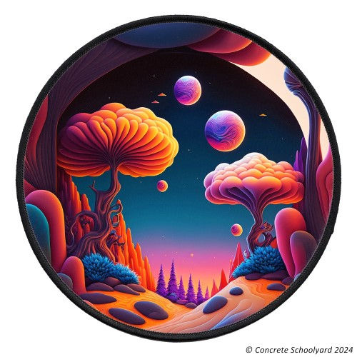 Thumbnail: Trippy Psychedelic Landscape Iron On Patch