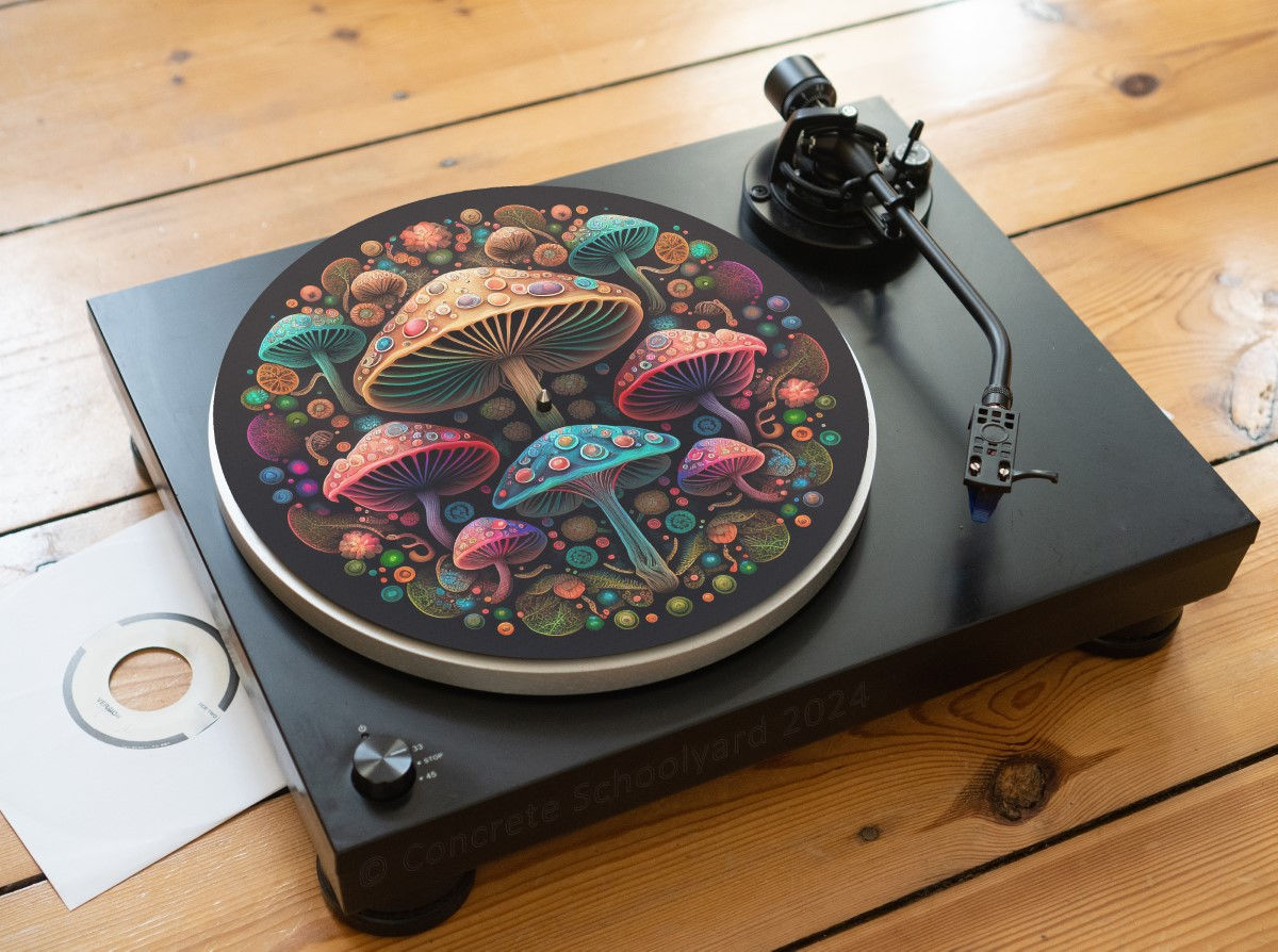 Psychedelic Magic Mushroom Felt Record Player Turntable Slipmat