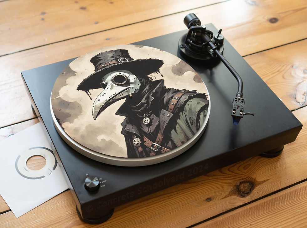 Thumbnail: Gothic Plague Doctor Occult Metal Felt Record Player Turntable Slipmat
