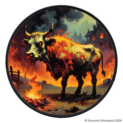 Thumbnail: Heavy Metal Burning Cow Iron On Patch