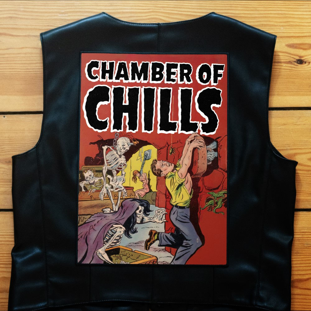 "CHAMBER OF CHILLS" Vintage Horror Aufbügeljacke Backpatch