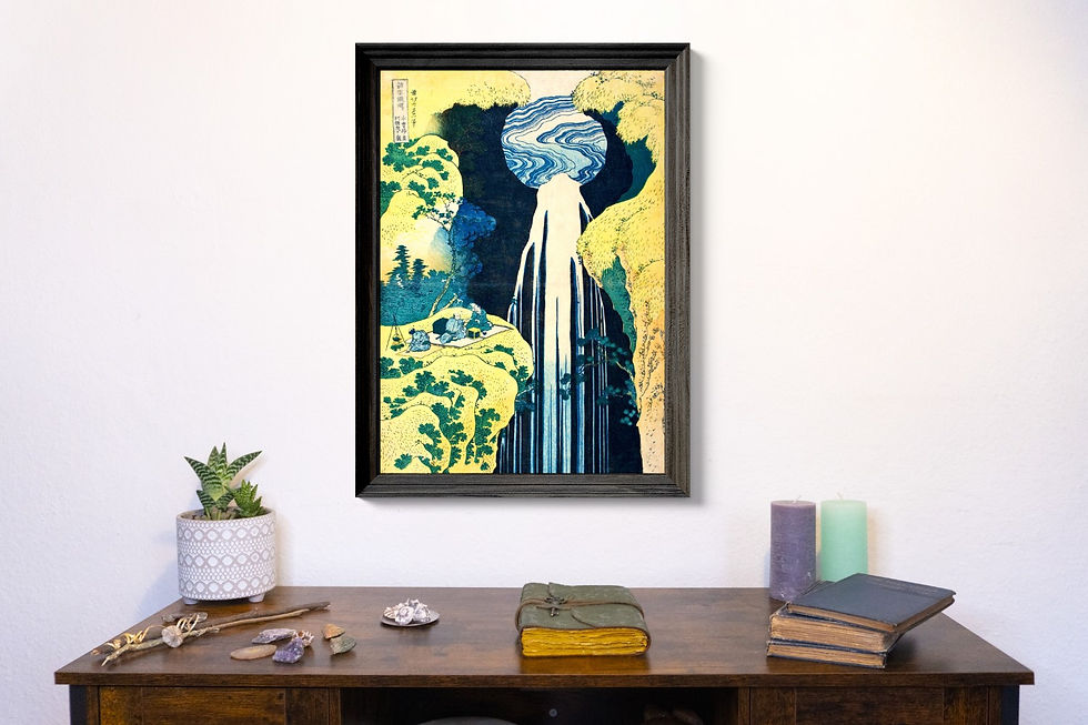 Thumbnail: Beautiful Japanese Waterfalls by Hokusai Vintage High Quality Wall Art Print