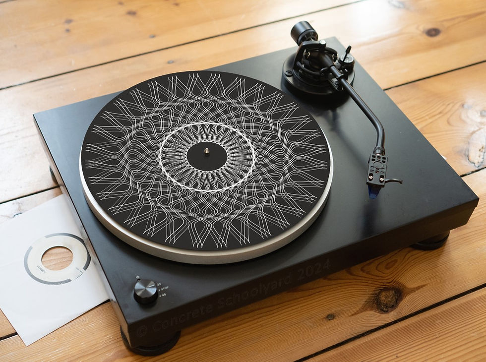 Thumbnail: Trippy Geometric Optical Illusion Felt Record Player Turntable Slipmat