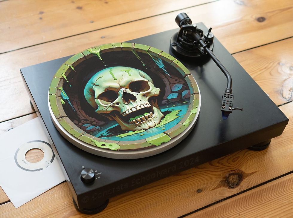 Miniaturbild: Vibrant Occult Crypt Skull Felt Record Player Turntable Slipmat