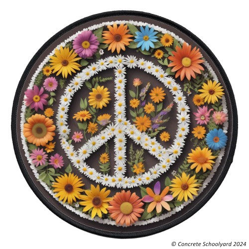 Thumbnail: Bohemian Floral Peace Symbol Iron On Patch