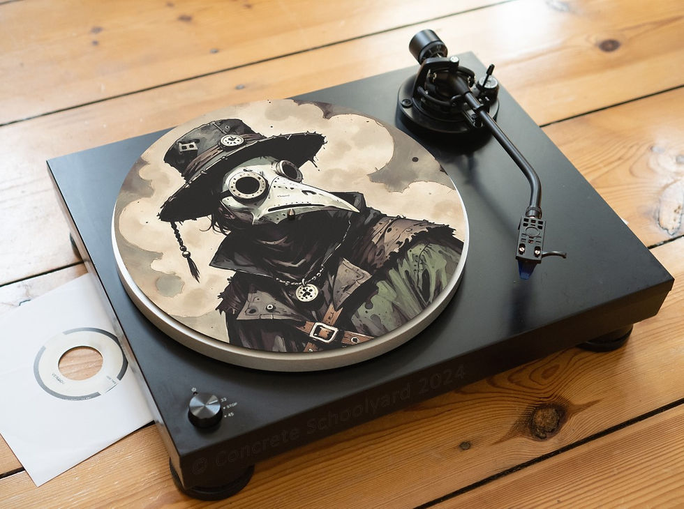 Thumbnail: Gothic Plague Doctor Occult Metal Felt Record Player Turntable Slipmat
