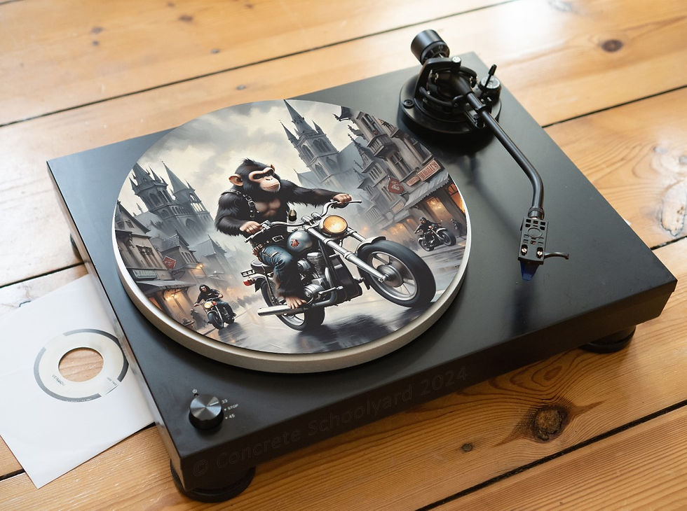 London Punk Scooter Monkey Mod Felt Record Player Turntable Slipmat