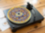 Trippy Fractal Eye Vibrant Psychedelic Felt Record Player Turntable Slipmat