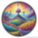 Vibrant Fractal Psychedelic Landscape Iron On Patch