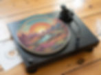 1960's Style Psychedelic Landscape Felt Record Player Turntable Slipmat