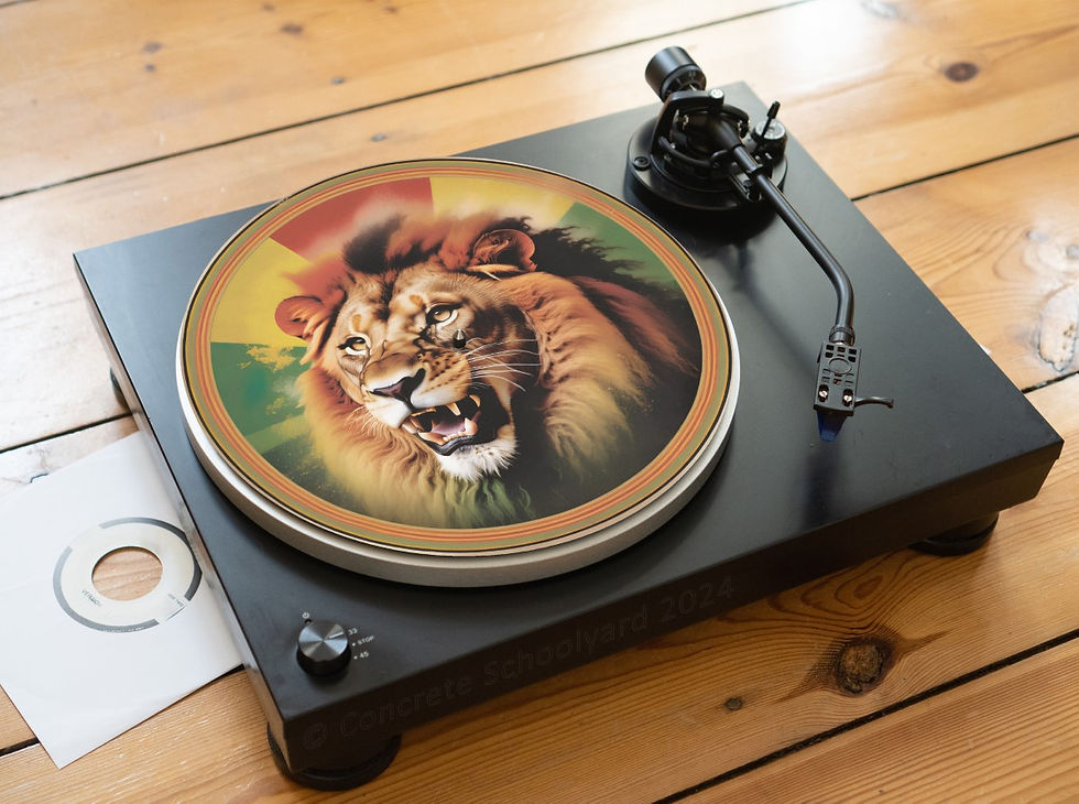 Vintage Style Roots Reggae Lion Jamaica Felt Record Player Turntable Slipmat