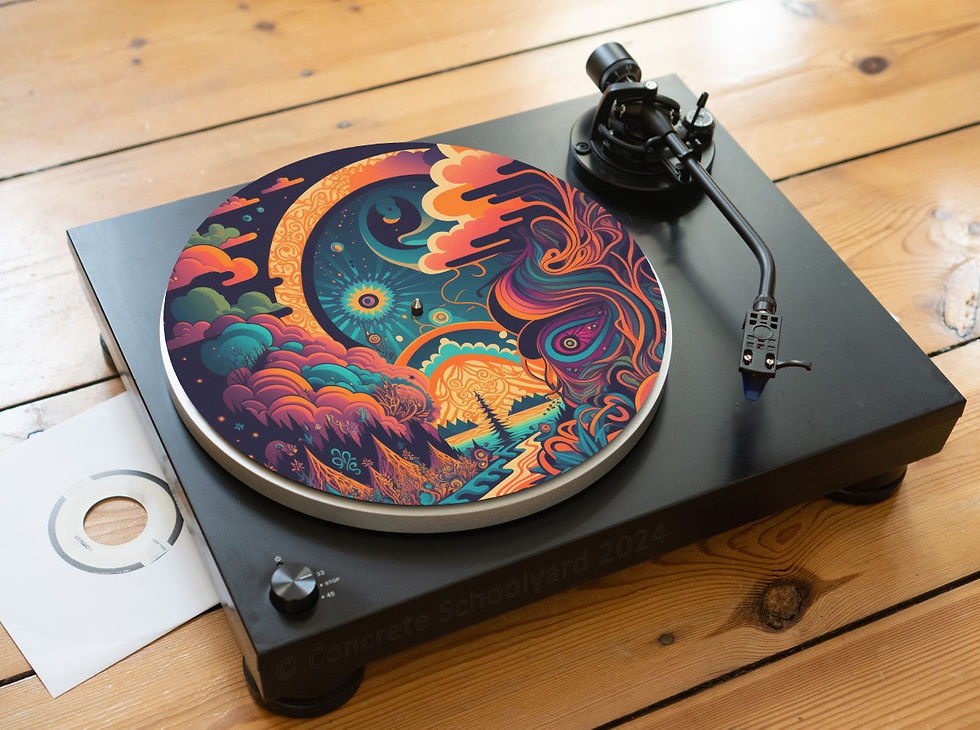Miniaturbild: Psychedelic Mushroom Landscape Felt Record Player Turntable Slipmat