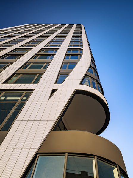 modern skyscraper with mannix windows installed