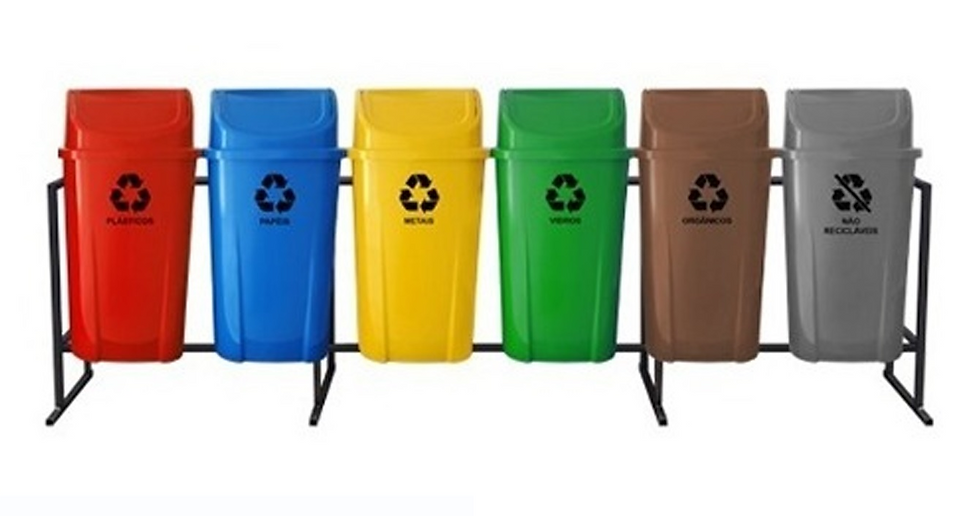 Coleta seletiva 6 lixeiras 60 litros