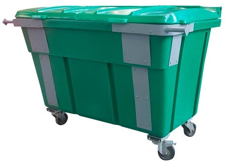 CONTAINER DE LIXO 1200 LITROS COM TAMPA BIPARTIDA