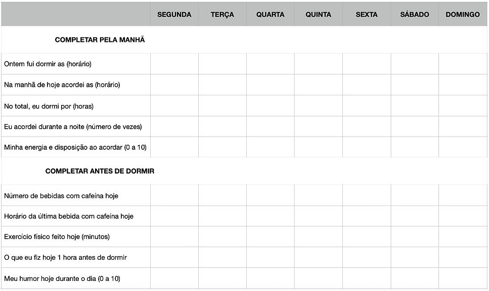 DIÁRIO DO SONO MUHAVI