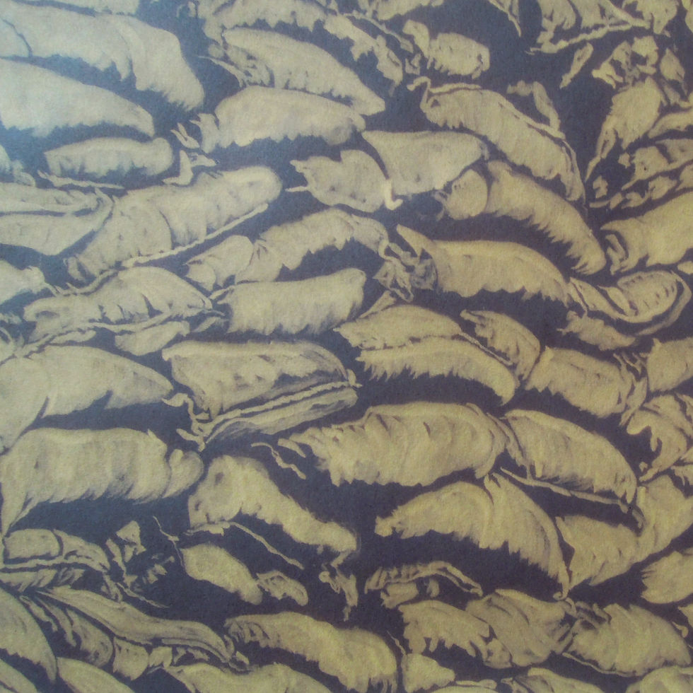 Thumbnail: Comrades, Bleach on paper, 30x40cm framed, 2020