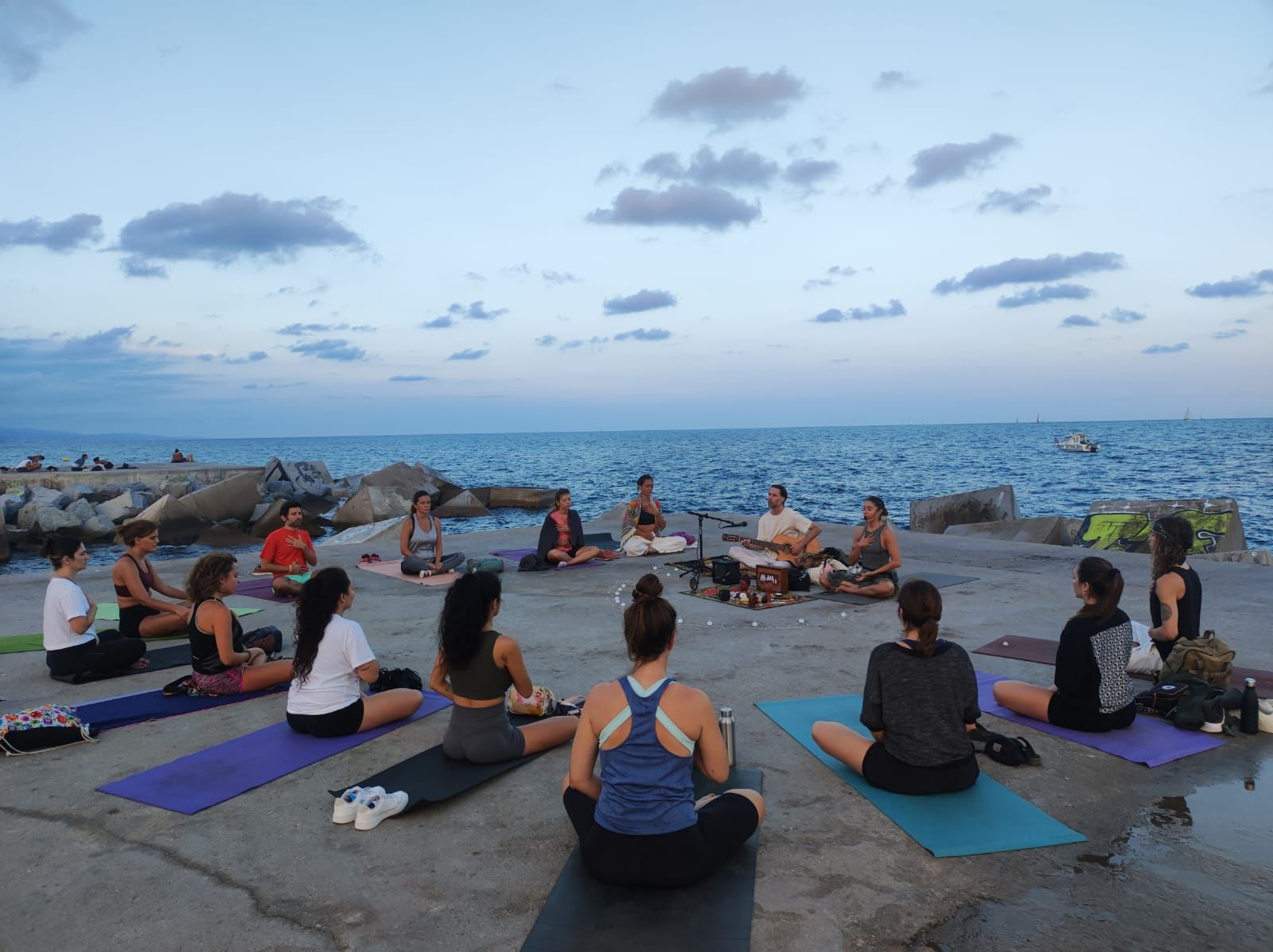 Yoga by the sea. Group lesson