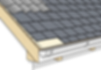 Cutaway illustration of a traditional Welsh house roof showing common asbestos-containing materials, including cement profile roof sheets, slate tiles, undercloaking, fascias, and soffits.