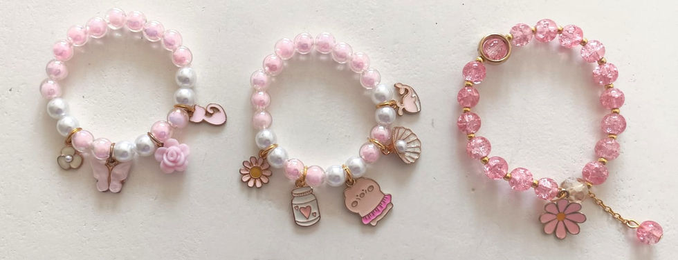 Conjunto 3 pulseiras Rosa