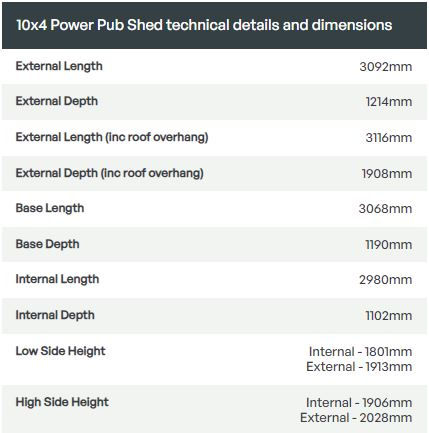 Thumbnail: 10x4 Power Pub Shed