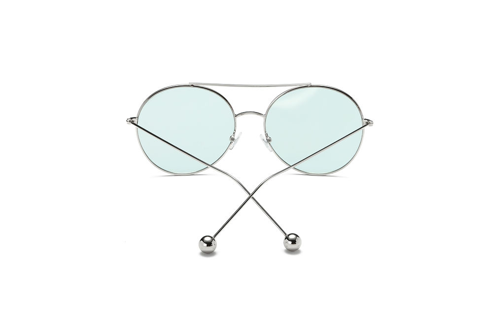 Thumbnail: EUREKA | Unisex Round Tinted Lens Aviator Clear Glasses Balled Sunglasses