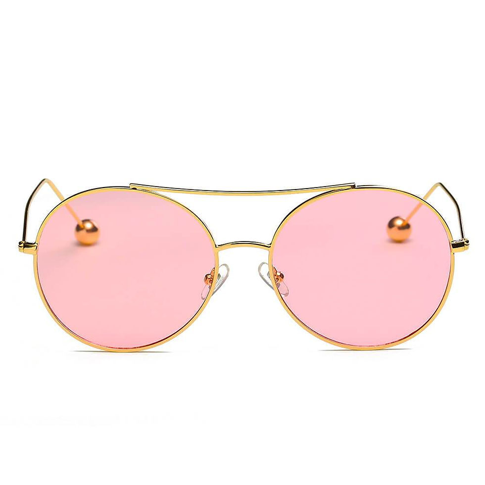 Thumbnail: EUREKA | Unisex Round Tinted Lens Aviator Clear Glasses Balled Sunglasses