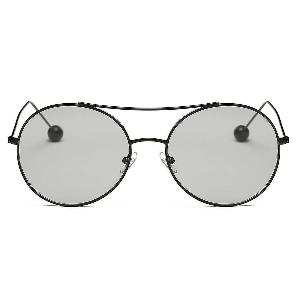 Thumbnail: EUREKA | Unisex Round Tinted Lens Aviator Clear Glasses Balled Sunglasses