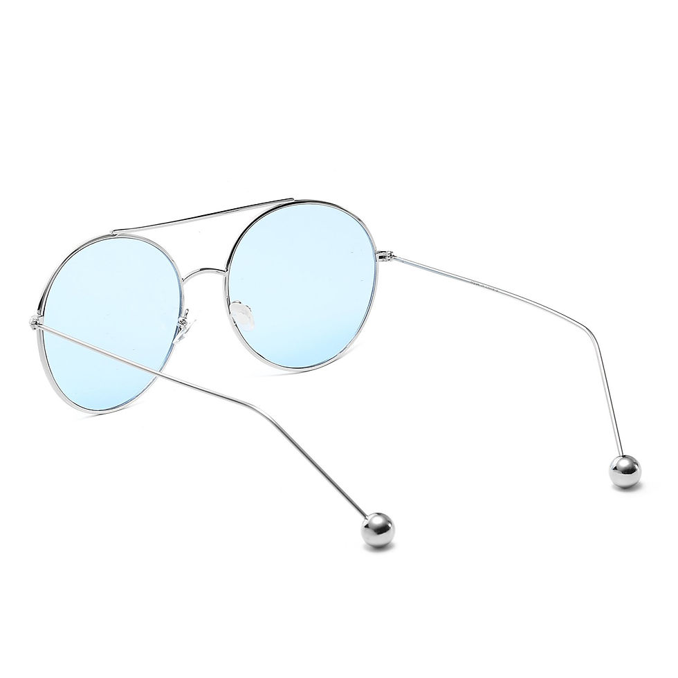 Thumbnail: EUREKA | Unisex Round Tinted Lens Aviator Clear Glasses Balled Sunglasses