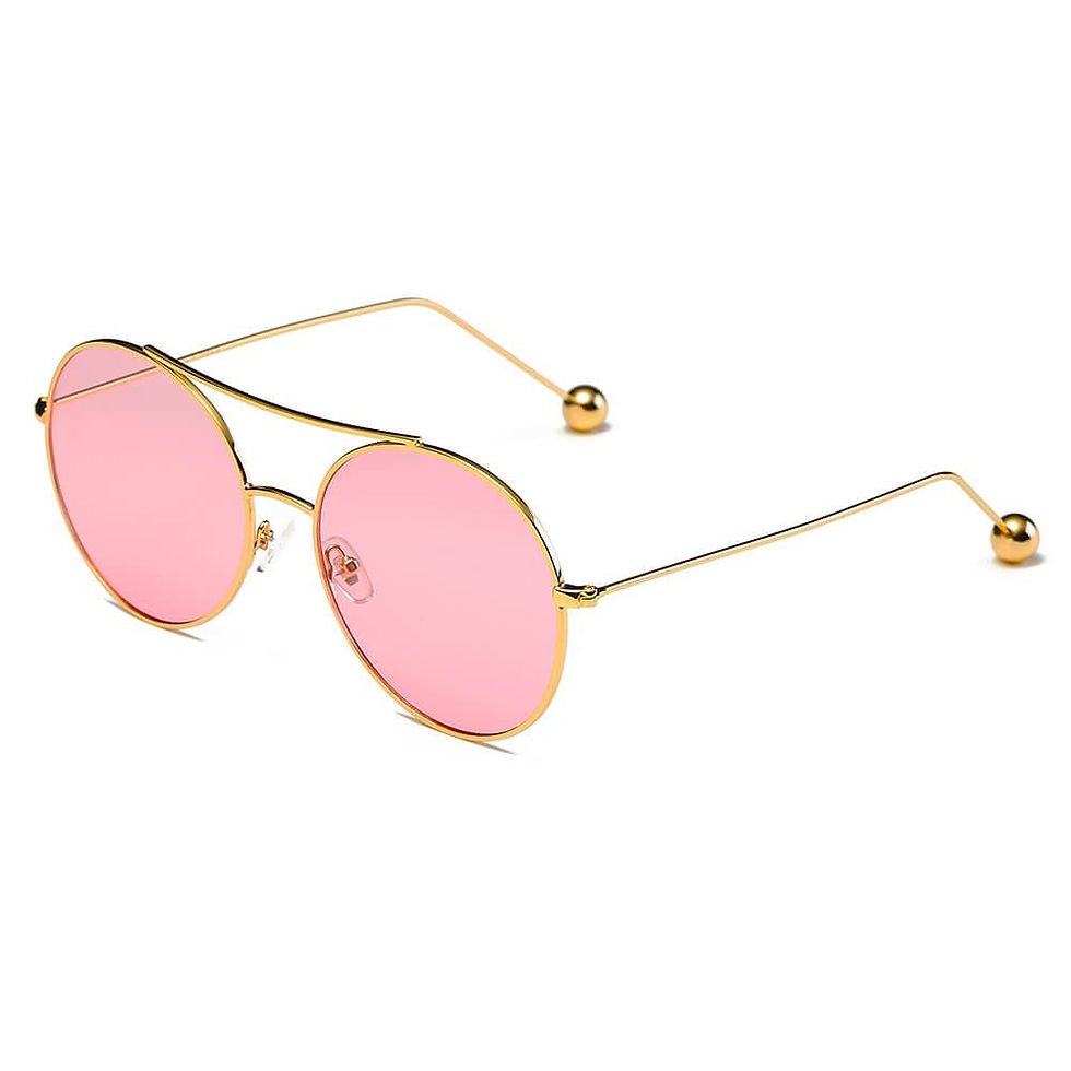 Thumbnail: EUREKA | Unisex Round Tinted Lens Aviator Clear Glasses Balled Sunglasses