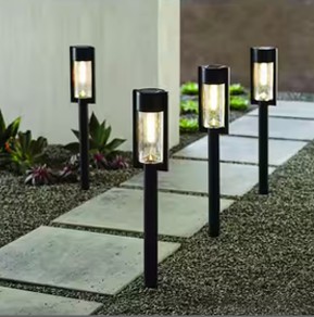 Clermont 15 Lumen Black LED Weather Resistant Outdoor Solar Path Light with Glass Lens