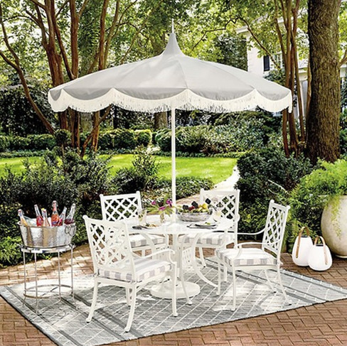 6.5ft Pagoda Beach Umbrella with Fringe.