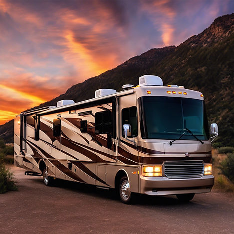 class A rv at sunset.jpg