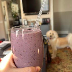 A banana and blackberry smoothie