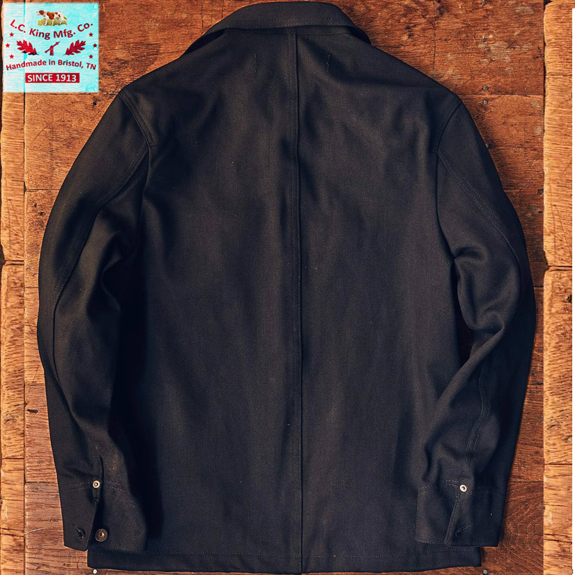 LC King Made in USA Black Denim Chore Coat