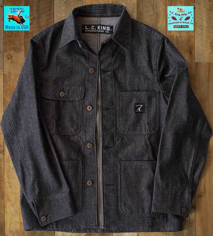 black denim chore coat
