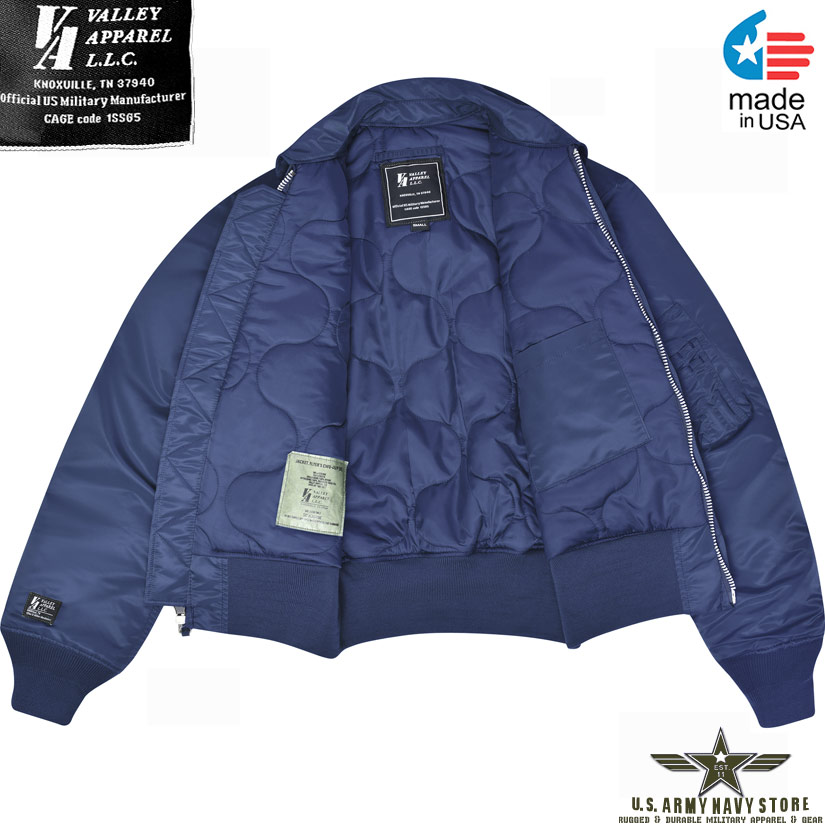 Valley Apparel CWU 45/P Flight Jacket /Made in USA/ Replica Blue
